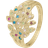 Christina Peacock Ring - Gold/Multicoloured