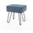 Furry Blue Fabric Seating Stool