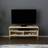 Gold Colour/Oak Pattern TV Bench