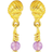 Hultquist Aaliyah Mini Earrings - Gold/Purple