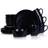 STONE LAIN Jules Round Dinnerware 16-Piece Black Dinner Set 16pcs