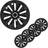 Proplus hubcaps Fox 16 inch black set of 4