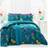 Double Dreams Drapes Ingrid Floral Duvet Cover Turquoise