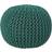 Homescapes Forest Green Round Knitted Pouffe