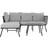 Dkd Home Decor Black Metal Aluminium Rope Sofa 30 x 40 cm Garden Bench