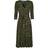 Lauren Floral Surplice Dress - Khaki/Black
