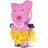 Small Pig Pinata for Tropical Hawaiian Birthday Party 16.5 x 10 x 3 In