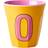 Rice melamin cup medium letter O 30 cl Yellow