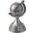 Homescapes Aluminium World Globe Ornament Silver Silver Figurine