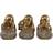 Geko Set of 3 Gold Buddha Ornaments Figurine