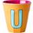 Rice melamin cup medium letter U 30 cl Apricot