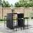 vidaXL barstole 4 stk. polyrattan og massivt