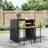 vidaXL barstole 2 stk. polyrattan og massivt
