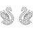 Swarovski Iconic Swan Stud Earrings - Silver/Transparent