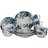 Elama 16 Piece Traditional Rose Dinnerware Blue Dinner Set 16pcs