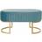 Dkd Home Decor 8424001829804 Blue Golden Metal Seating Stool