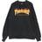 Thrasher Magazine Flame Felpa con Cappuccio nero - Black/Yellow