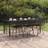 vidaXL 7 Piece Garden Black Poly Rattan Patio Dining Set, 1 Table incl. 6 Chairs