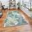 Think Rugs 200x290cm Miami 19433 Botanical Leaf Green, Beige, White
