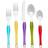 Gibson Santoro 20 Piece Plastic Handle Flatware on Hanging Rack Multicolor Cutlery Set 20pcs