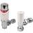 Drayton White Angled TRV4 & Lockshield Valve 15mm