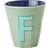 Rice melamin cup medium letter F 30 cl Khaki