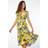 Roman Tropical Print Dipped Hem Dress