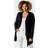 Roman Curve Waterfall Front Jersey Cardigan - Black