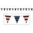 Beistle 59997 Americana Fabric Pennant Banner, Assorted Pack of 12