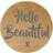 Hello Beautiful Circle Doormat Orange, Brown, Grey cm