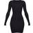 PrettyLittleThing Basic Jersey Long Sleeve Bodycon Dress - Black