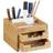 Relaxdays Bamboo Desk Organizer 9.5 x 12.5 x 15 cm Natural