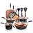 NutriChef 14Pcs Colorful Cookware Set with lid