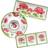 Certified International Geraniums Melamine Hostess, 3 Dinner Set