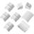 D-Line Quadrant Decorative Trunking Clip Over 8 Piece Accessory Multipack 22mm x 22mm White