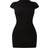 PrettyLittleThing Structured Contour Rib Cap Sleeve Bodycon Dress - Black