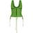 PrettyLittleThing Woven Lace Up Detail Plunge Sleeveless Top - Bright Green