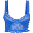 PrettyLittleThing Lace Hook And Eye Detail Crop Corset - Bright Blue