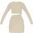 PrettyLittleThing Slinky Cut Out Waist Ring Detail Bodycon Dress - Stone