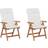 Beliani Set of 2 Acacia Garden Garden Dining Chair