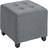 Homcom Square Grey Foot Stool 35cm