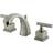 Kingston Brass KS4988CQL Claremont Two Handle 8' to 16' Widespread Lavatory Fauc Níquel, Latón, Gris