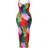 PrettyLittleThing Printed Plisse Cowl Neck Maxi Dress Plus Size - Multi