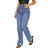 PrettyLittleThing Petite Ripped Split Hem Straight Leg Jeans - Mid Blue Wash