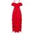 PrettyLittleThing Cold Shoulder Ruffle Detail Maxi Dress - Red