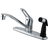 Kingston Brass Single Handle Kitchen Faucet With Black Sprayer Gris