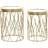 Dkd Home Decor Set of 2 Mirror Golden Nesting Table