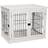 Pawhut Small Dog Crate Furniture Cage End Table with Two Sides Opening 81.3x66cm