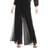 Alex Evenings Women's Wide Leg Chiffon Dress Pant - Black Overlay