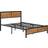 Homcom Double Frame Steel Bed Base Rustic Brown 145x190cm